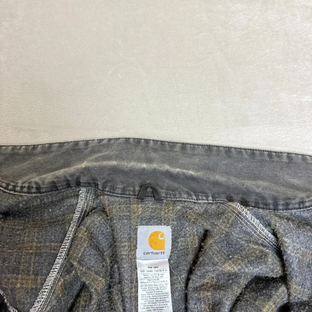 Vintage Carhartt Detroit Jacket Men L J97 PTL Petrol Grey Blanket Lined USA Y2K